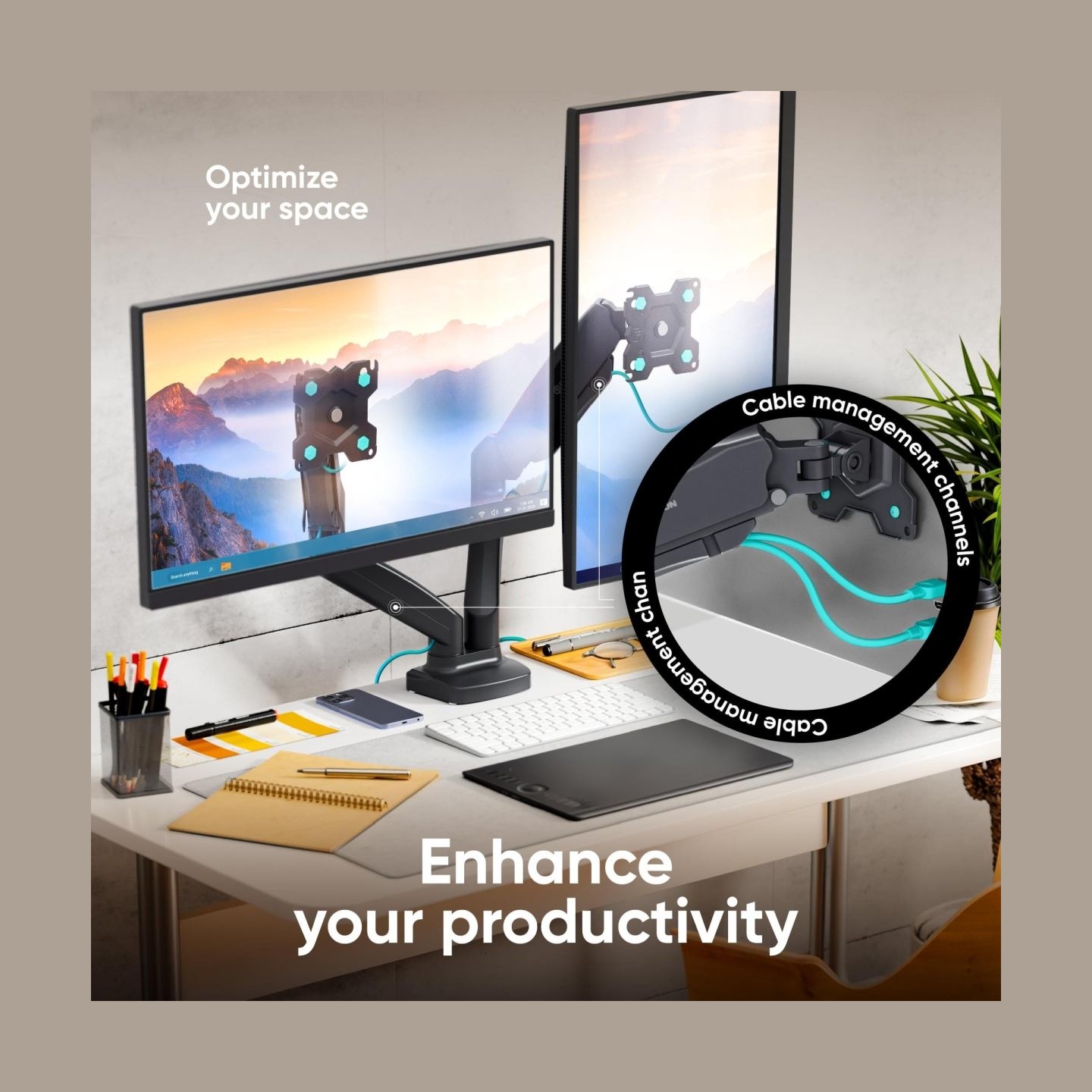 Onkron MONITOR ACC DESK MOUNT/13-32" BLACK G160-B ONKRON