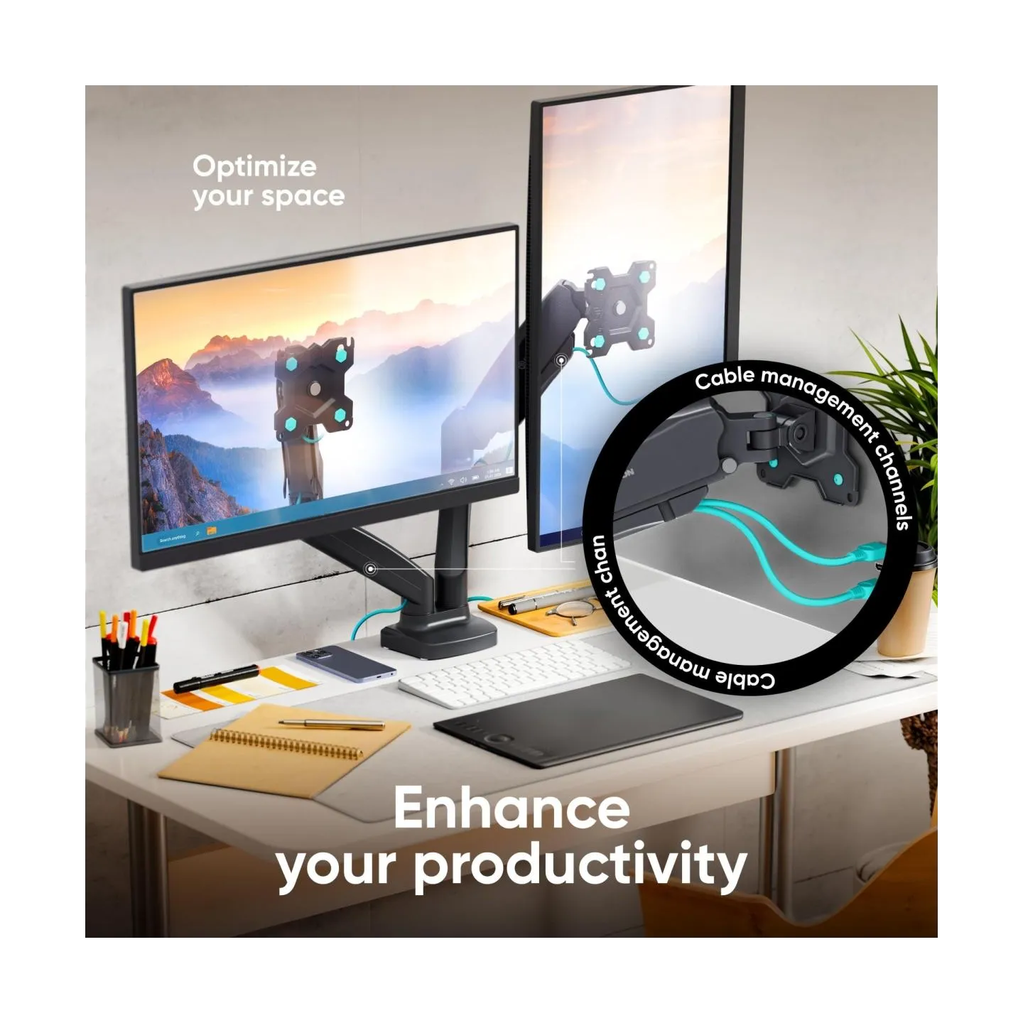 Onkron MONITOR ACC DESK MOUNT/13-32" BLACK G160-B ONKRON