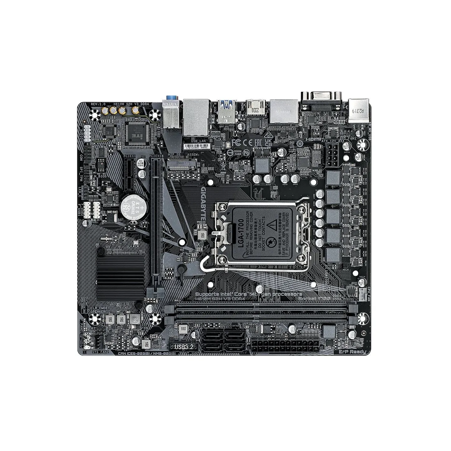 Gigabyte | H610M S2H V3 DDR4 G1.0 | Processor family Intel | Processor socket LGA1700 | DDR4 | Supported hard disk drive interfa