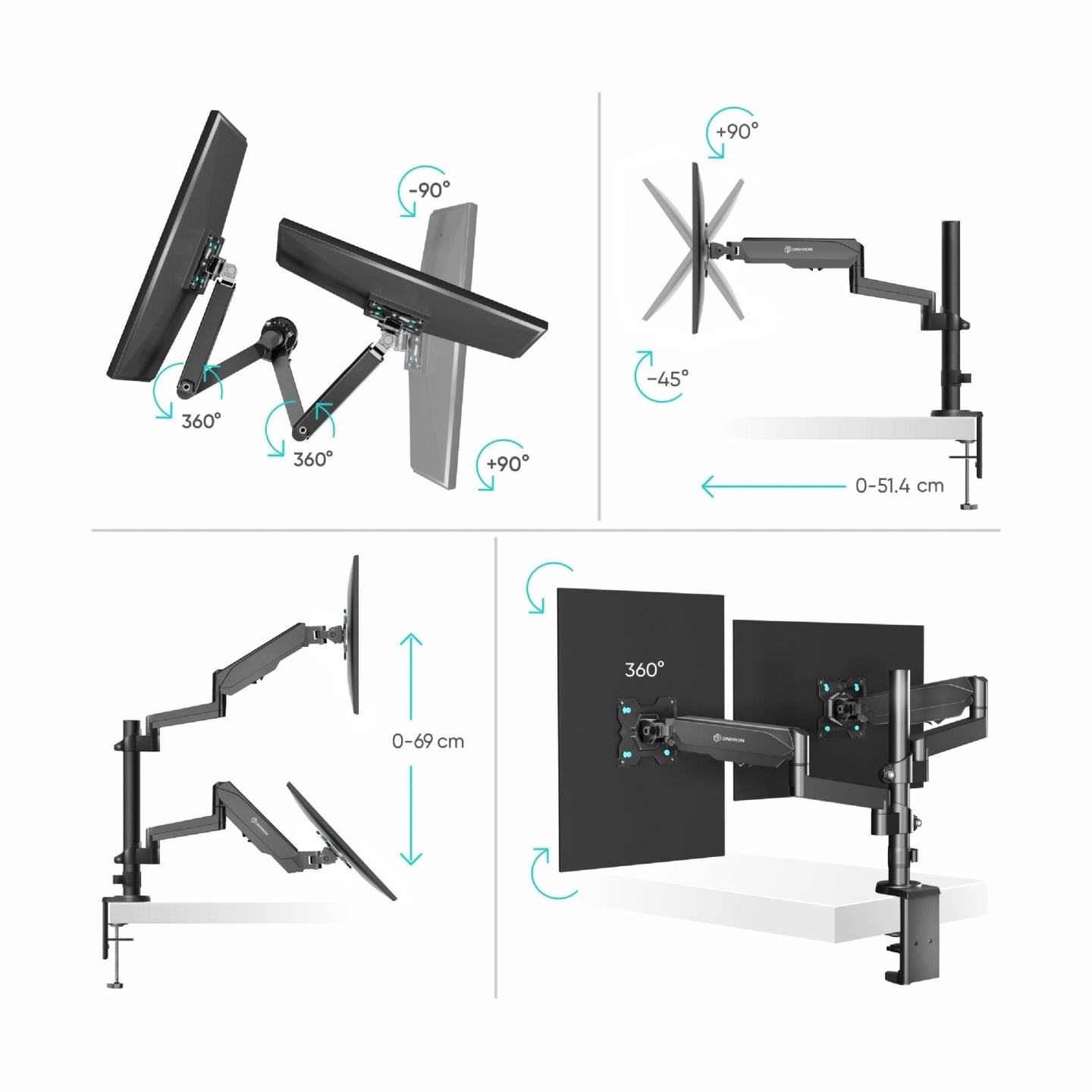 Onkron MONITOR ACC DESK MOUNT/13-32" BLACK G140-B ONKRON