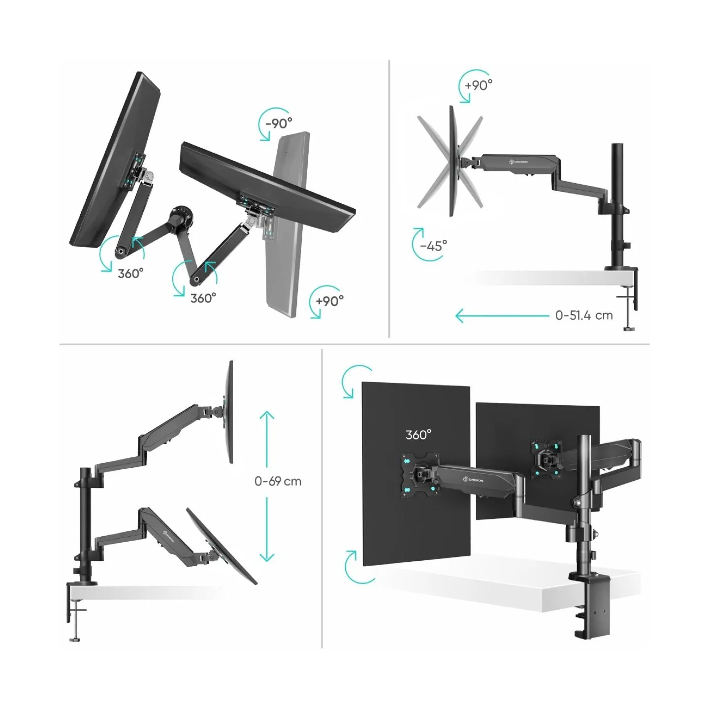 Onkron MONITOR ACC DESK MOUNT/13-32" BLACK G140-B ONKRON