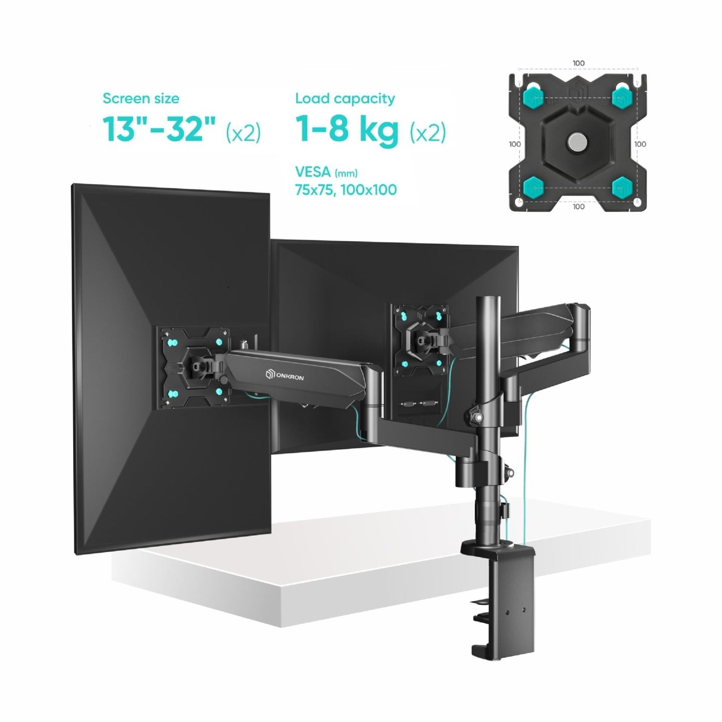 Onkron MONITOR ACC DESK MOUNT/13-32" BLACK G140-B ONKRON