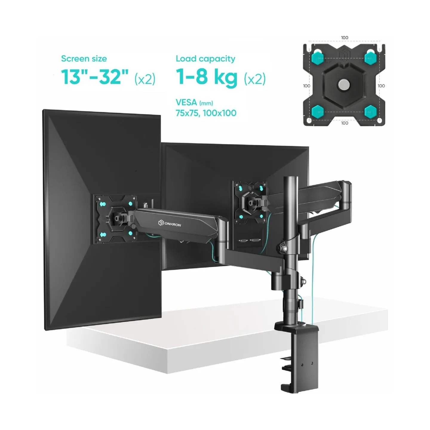 Onkron MONITOR ACC DESK MOUNT/13-32" BLACK G140-B ONKRON