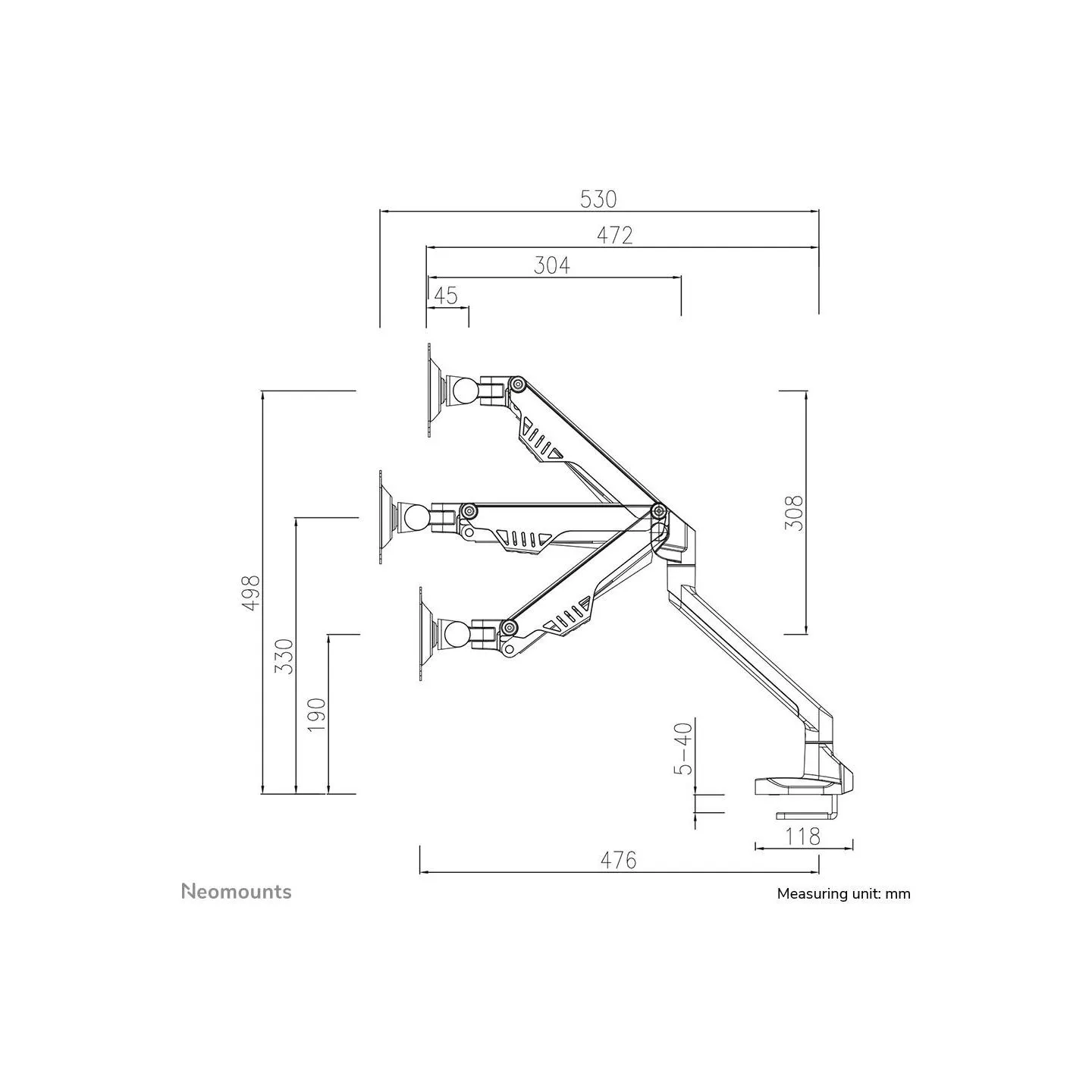 Neomounts MONITOR ACC DESK MOUNT 10-32"/FPMA-D750BLACK2 NEOMOUNTS