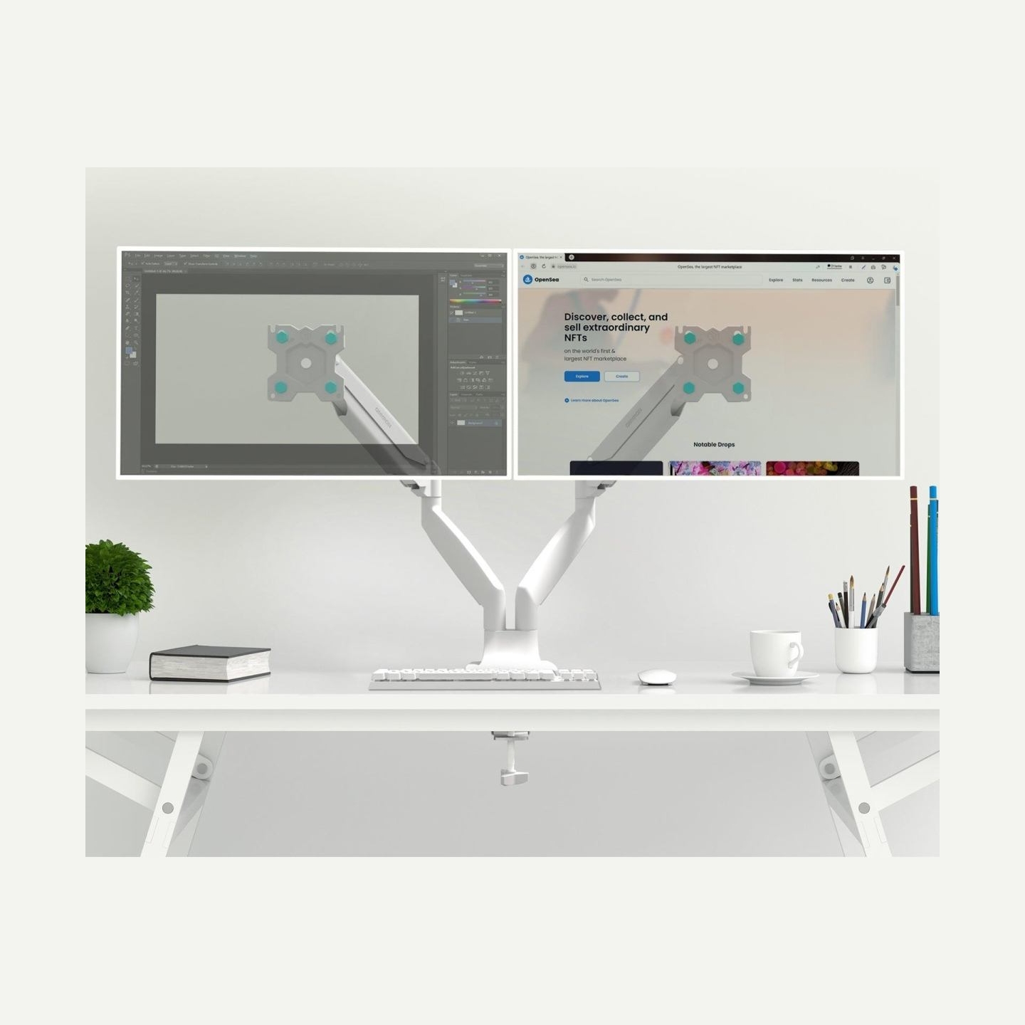 Onkron MONITOR ACC DESK MOUNT/13-32" WHITE G200-W ONKRON