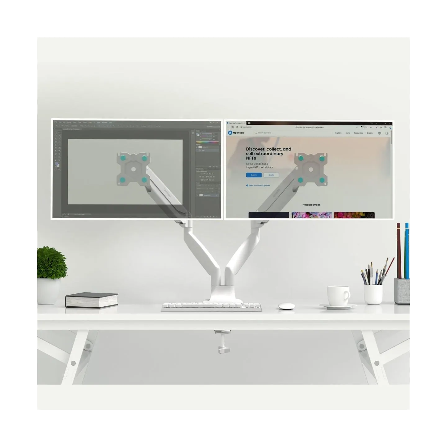 Onkron MONITOR ACC DESK MOUNT/13-32" WHITE G200-W ONKRON