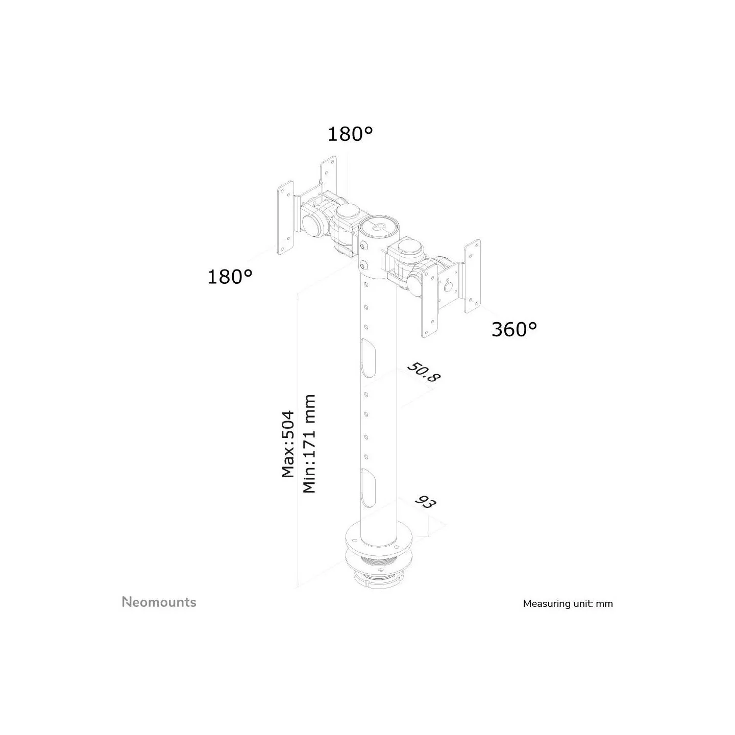 Neomounts TV SET ACC DESK MOUNT BLACK/FPMA-D050DBLACK NEOMOUNTS
