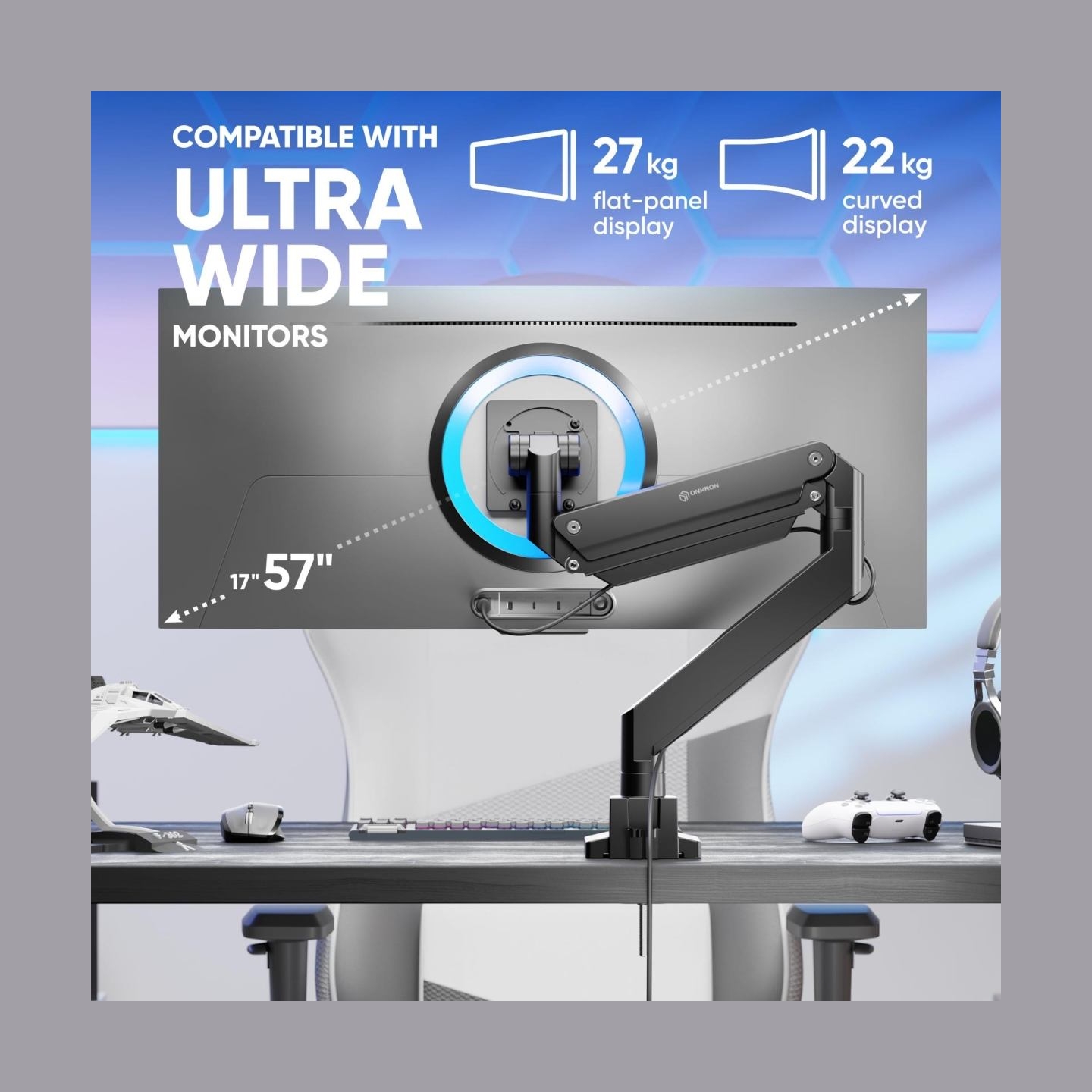 Onkron MONITOR ACC DESK MOUNT/17-57" BLACK G130-B ONKRON