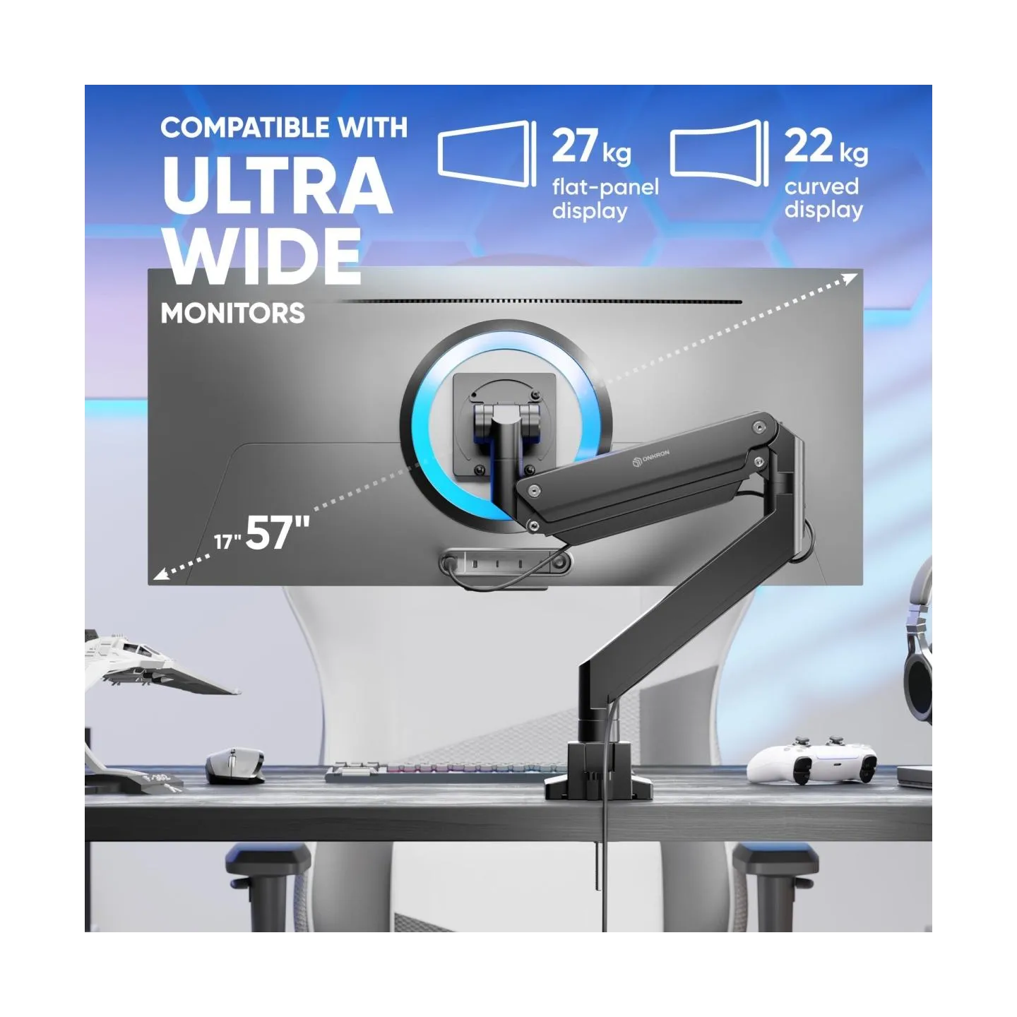 Onkron MONITOR ACC DESK MOUNT/17-57" BLACK G130-B ONKRON