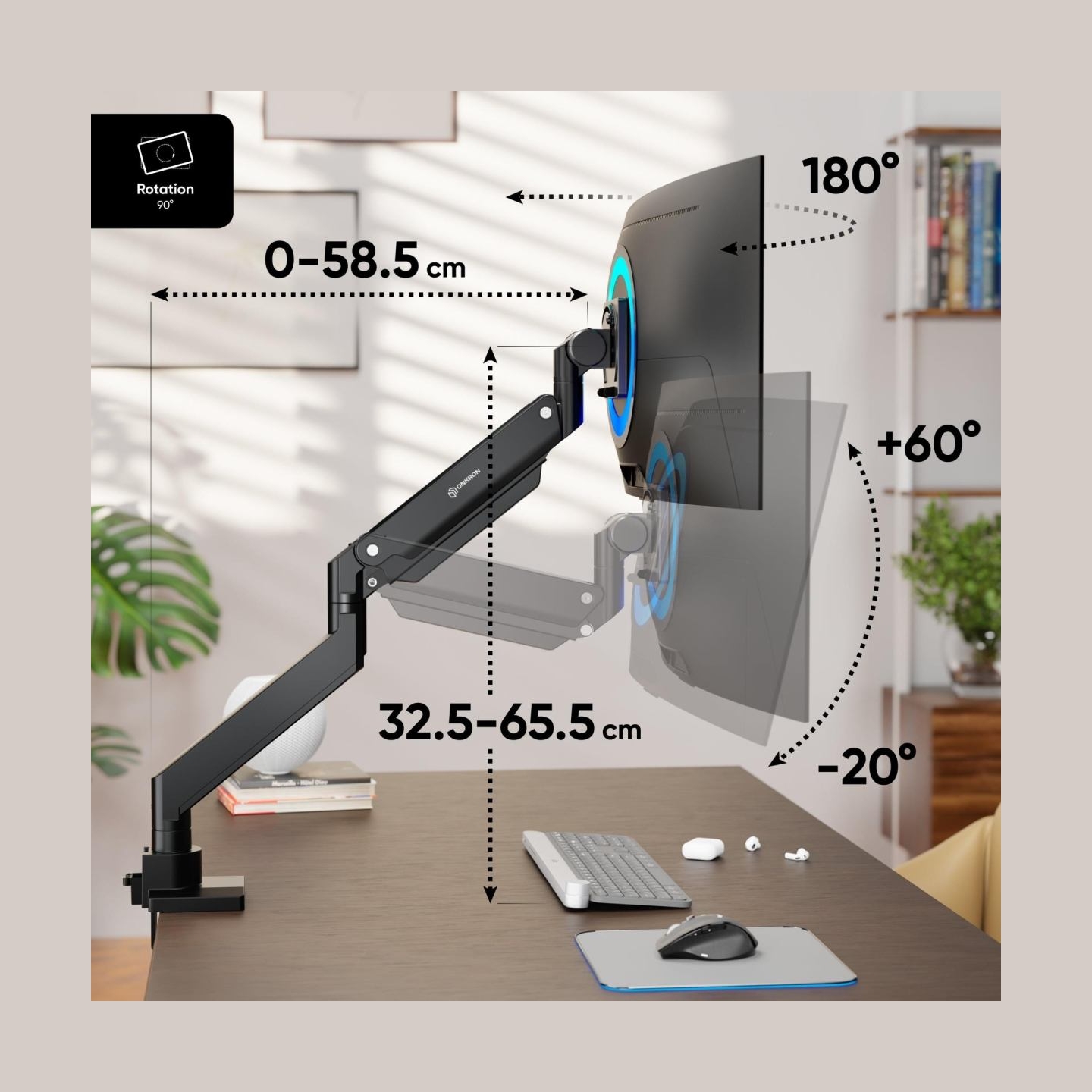 Onkron MONITOR ACC DESK MOUNT/17-57" BLACK G130-B ONKRON