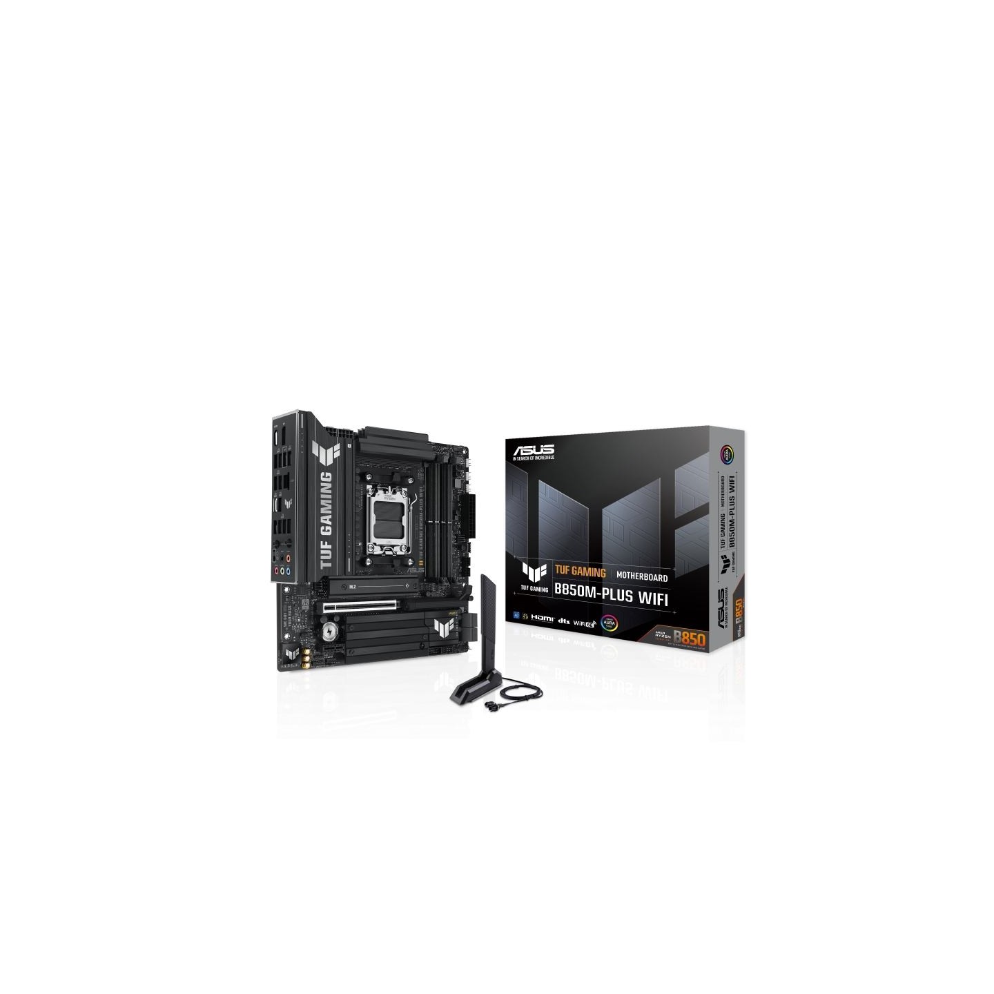 Asus TUF GAMING B850M-PLUS WIFI | Processor family AMD | Processor socket AM5 | DDR5 | Supported hard disk drive interfaces M.2,