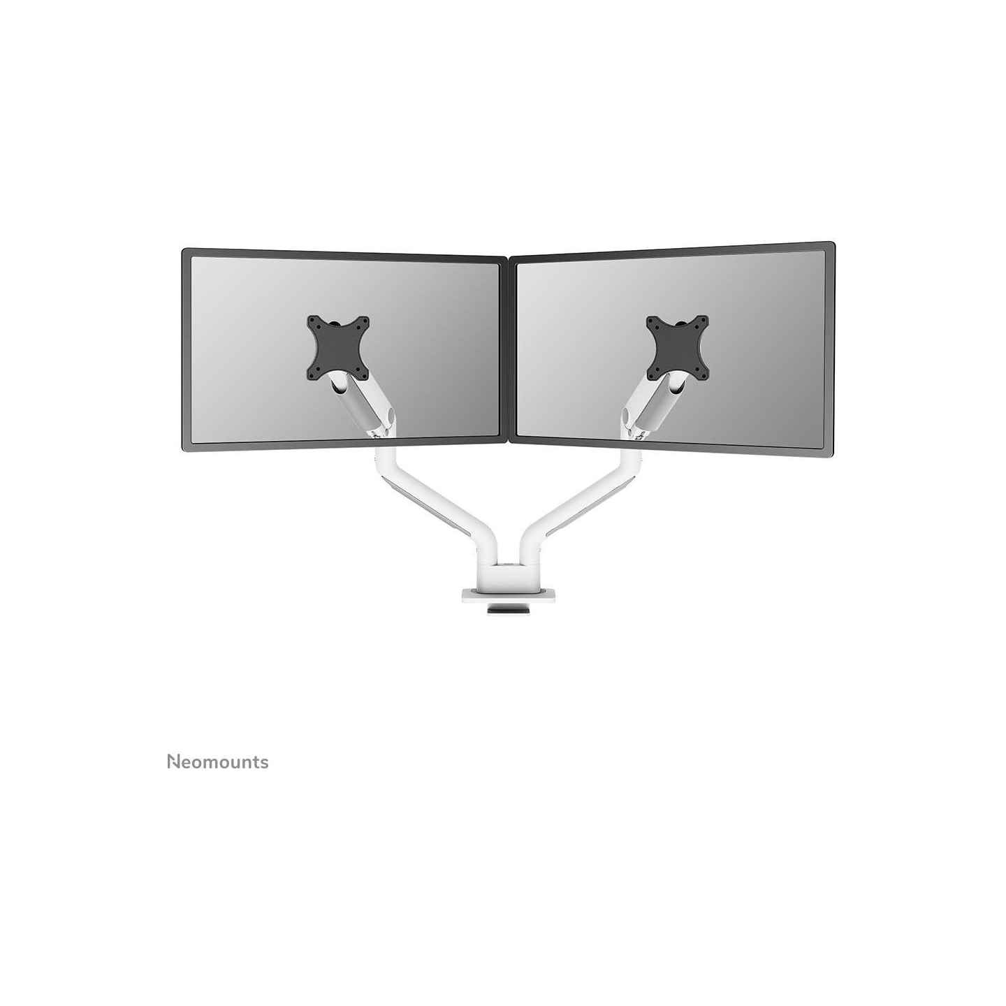 Neomounts SELECT DESK MOUNT, DOUBLE DISPLAY (TOPFIX CLAMP &GROMMET) WHITE