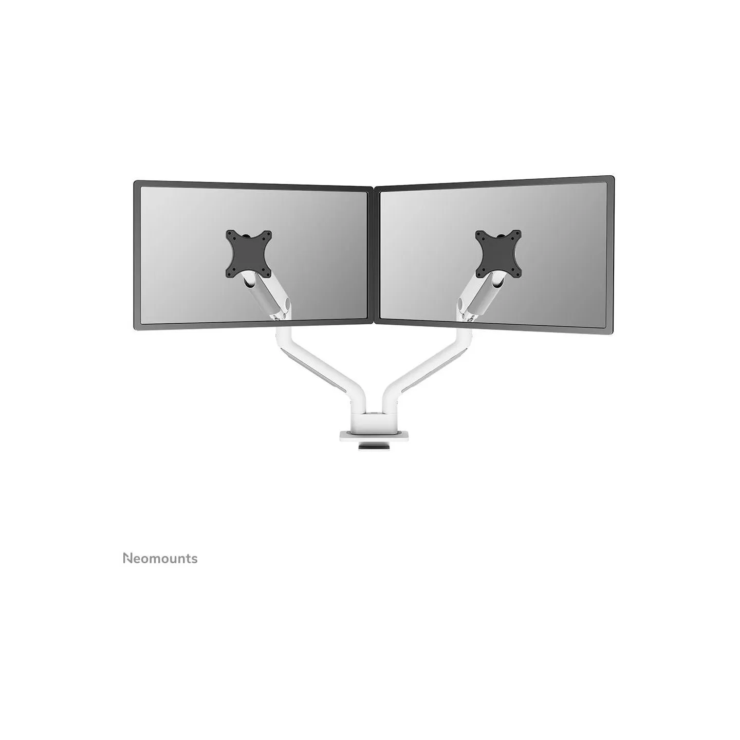 Neomounts SELECT DESK MOUNT, DOUBLE DISPLAY (TOPFIX CLAMP &GROMMET) WHITE