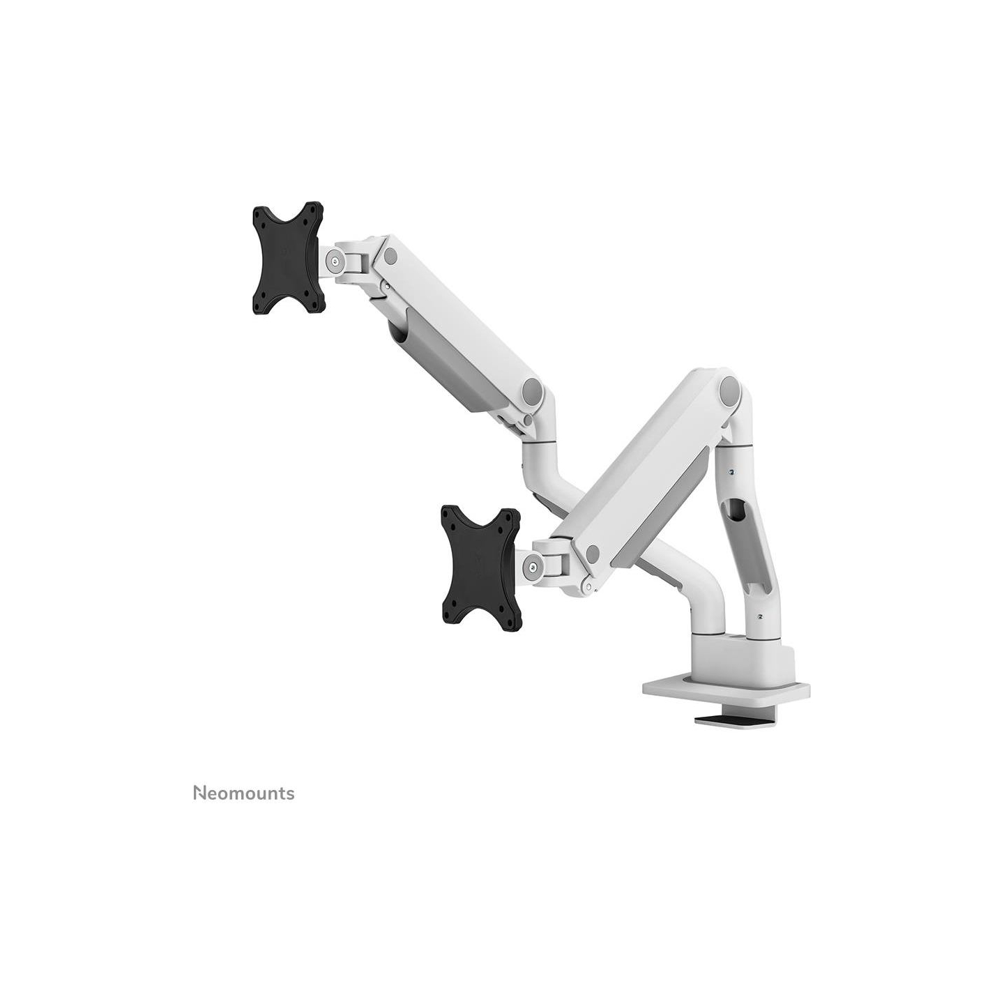 Neomounts SELECT DESK MOUNT, DOUBLE DISPLAY (TOPFIX CLAMP &GROMMET) WHITE