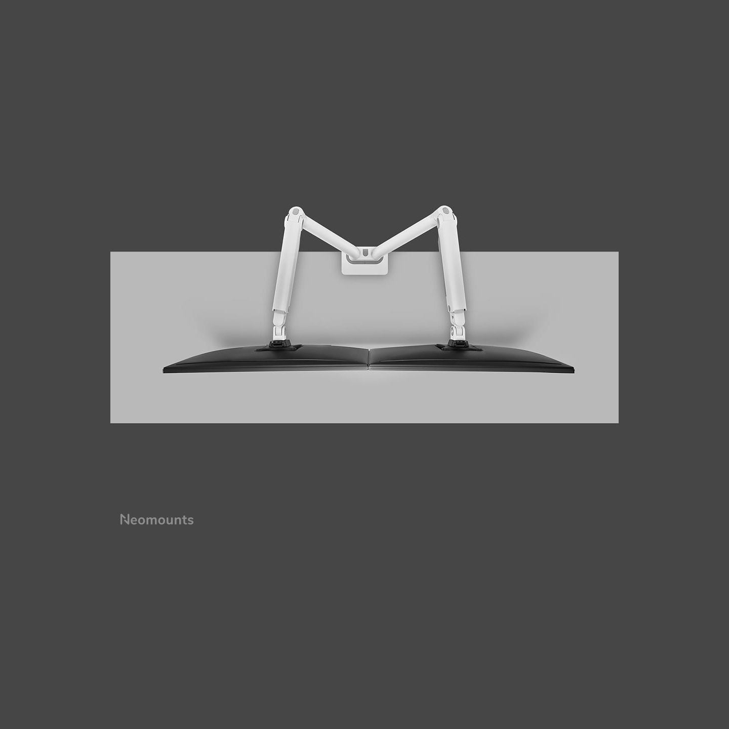 Neomounts SELECT DESK MOUNT, DOUBLE DISPLAY (TOPFIX CLAMP &GROMMET) WHITE