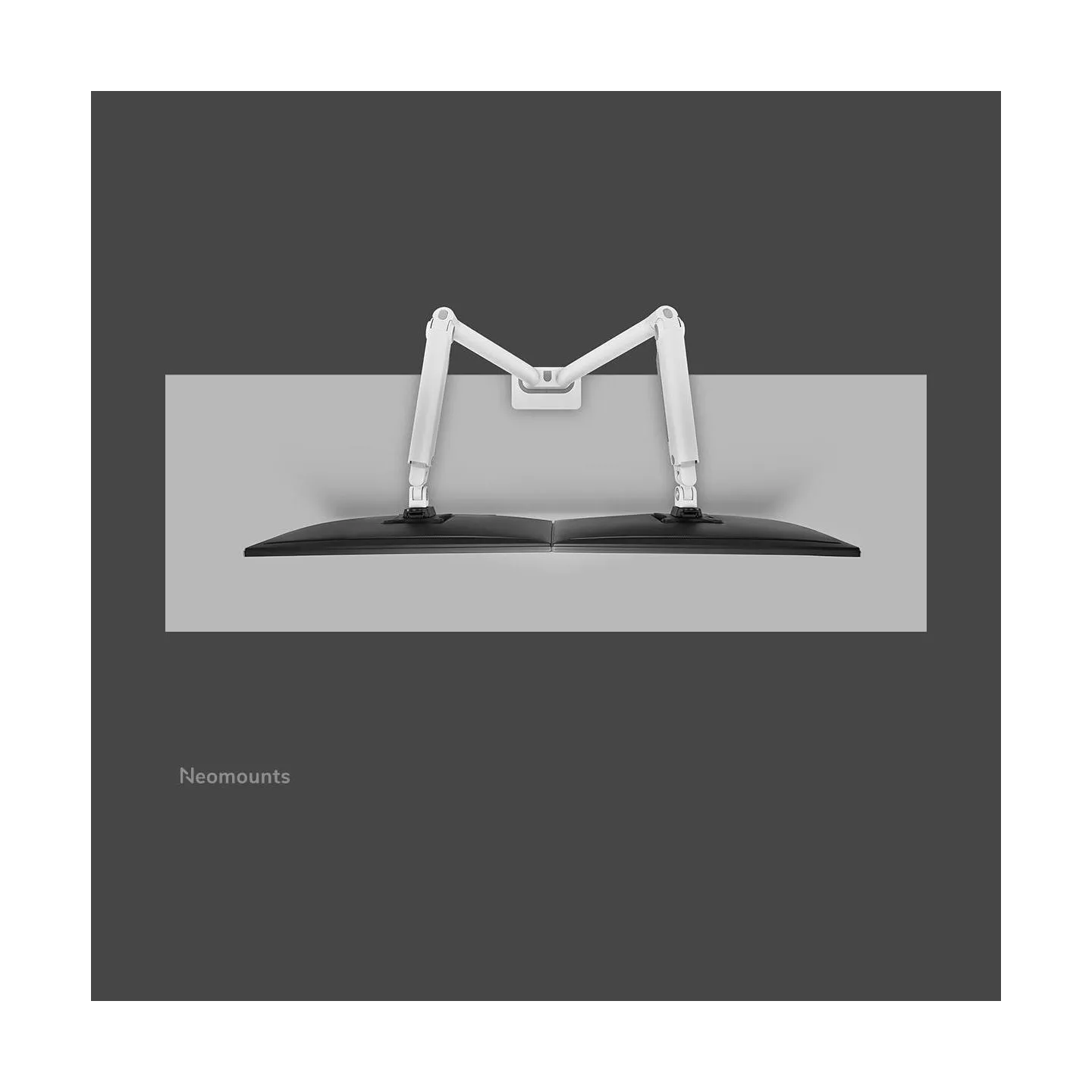 Neomounts SELECT DESK MOUNT, DOUBLE DISPLAY (TOPFIX CLAMP &GROMMET) WHITE