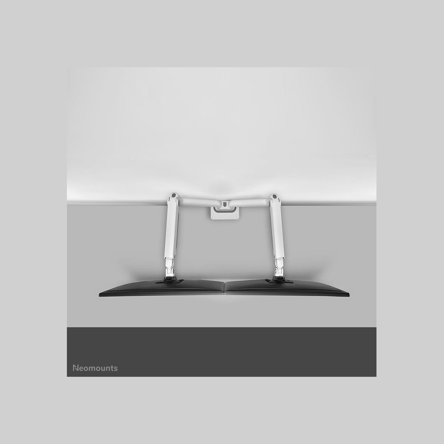Neomounts SELECT DESK MOUNT, DOUBLE DISPLAY (TOPFIX CLAMP &GROMMET) WHITE