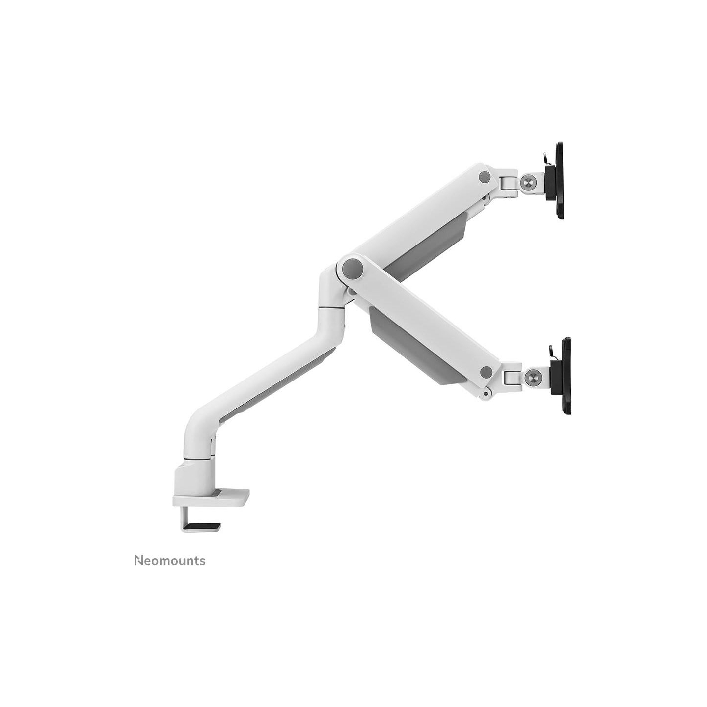 Neomounts SELECT DESK MOUNT, DOUBLE DISPLAY (TOPFIX CLAMP &GROMMET) WHITE