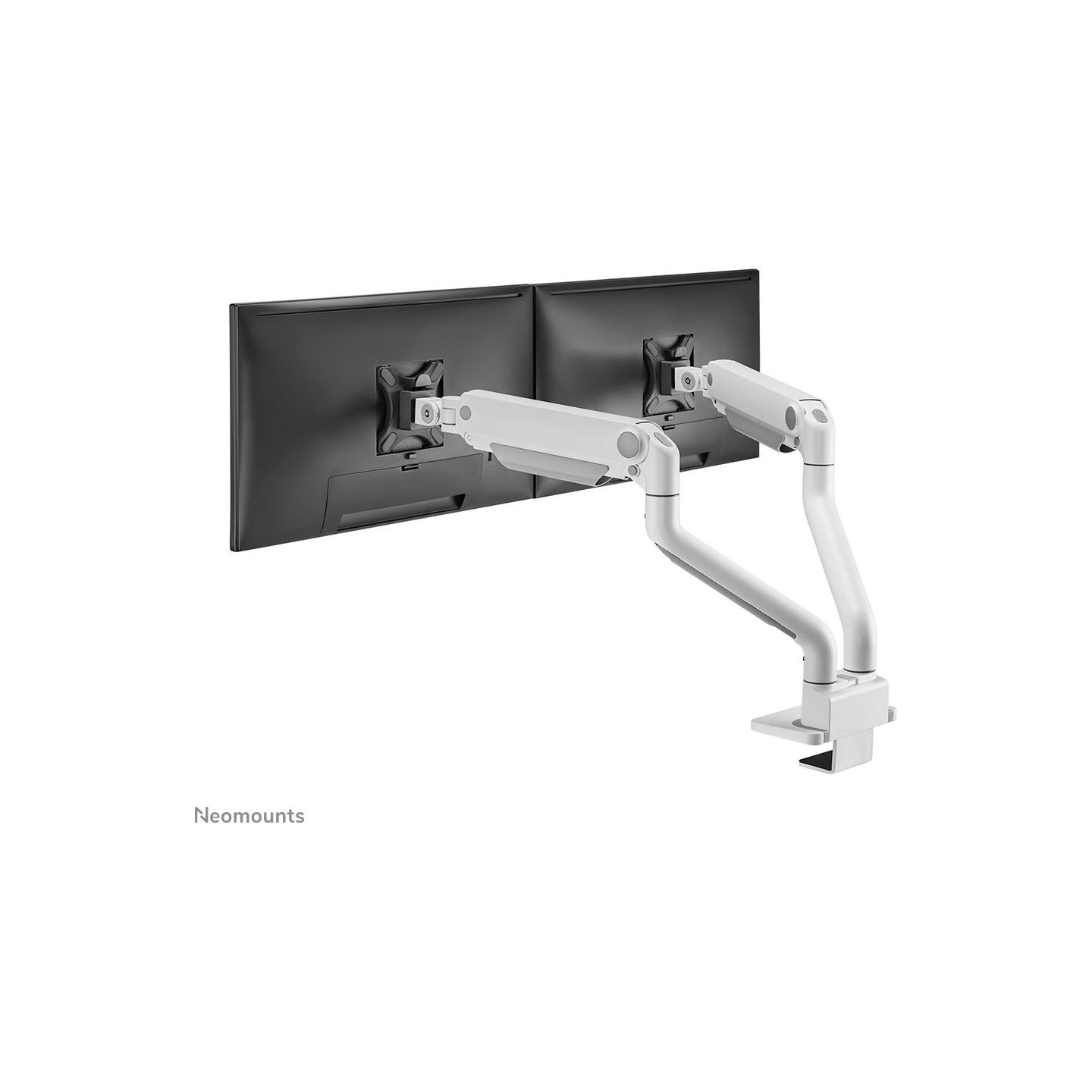 Neomounts SELECT DESK MOUNT, DOUBLE DISPLAY (TOPFIX CLAMP &GROMMET) WHITE