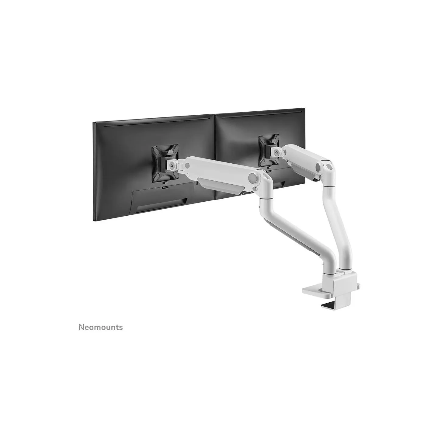 Neomounts SELECT DESK MOUNT, DOUBLE DISPLAY (TOPFIX CLAMP &GROMMET) WHITE