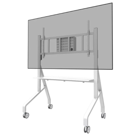 Neomounts MOVE GO XL MOBILE FLOOR STAND (FAST INSTALL, HEIGHT ADJUSTABLE), WHITE