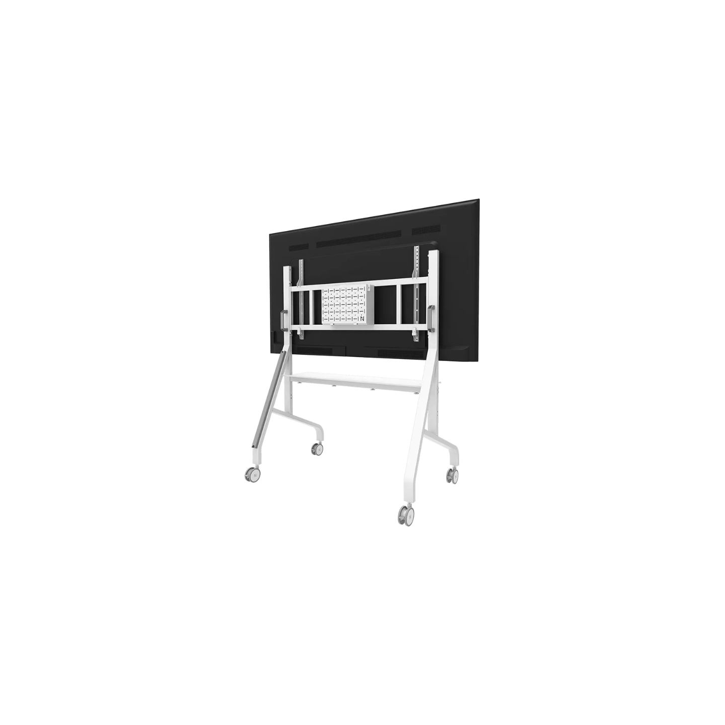 Neomounts MOVE GO XL MOBILE FLOOR STAND (FAST INSTALL, HEIGHT ADJUSTABLE), WHITE