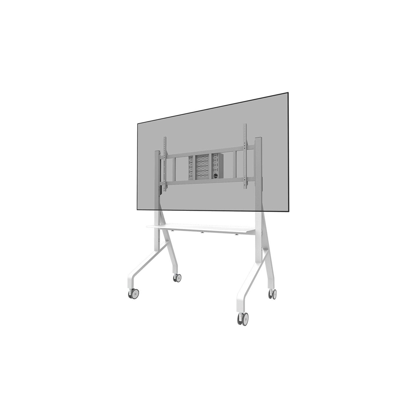 Neomounts MOVE GO XL MOBILE FLOOR STAND (FAST INSTALL, HEIGHT ADJUSTABLE), WHITE