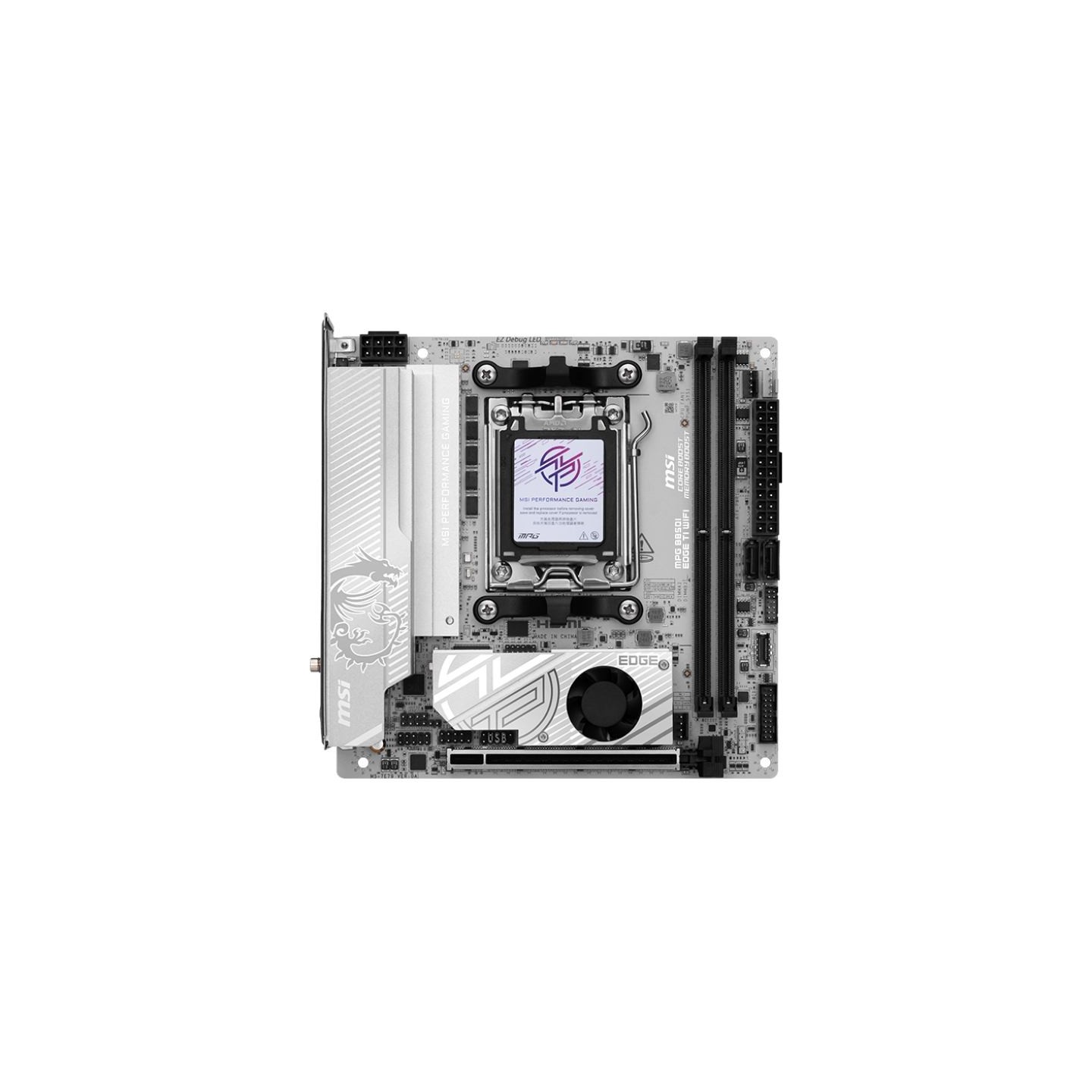 MSI MPG B850I EDGE TI WIFI | Processor family AMD B850 | Processor socket AM5 | DDR5 | Supported hard disk drive interfaces SATA