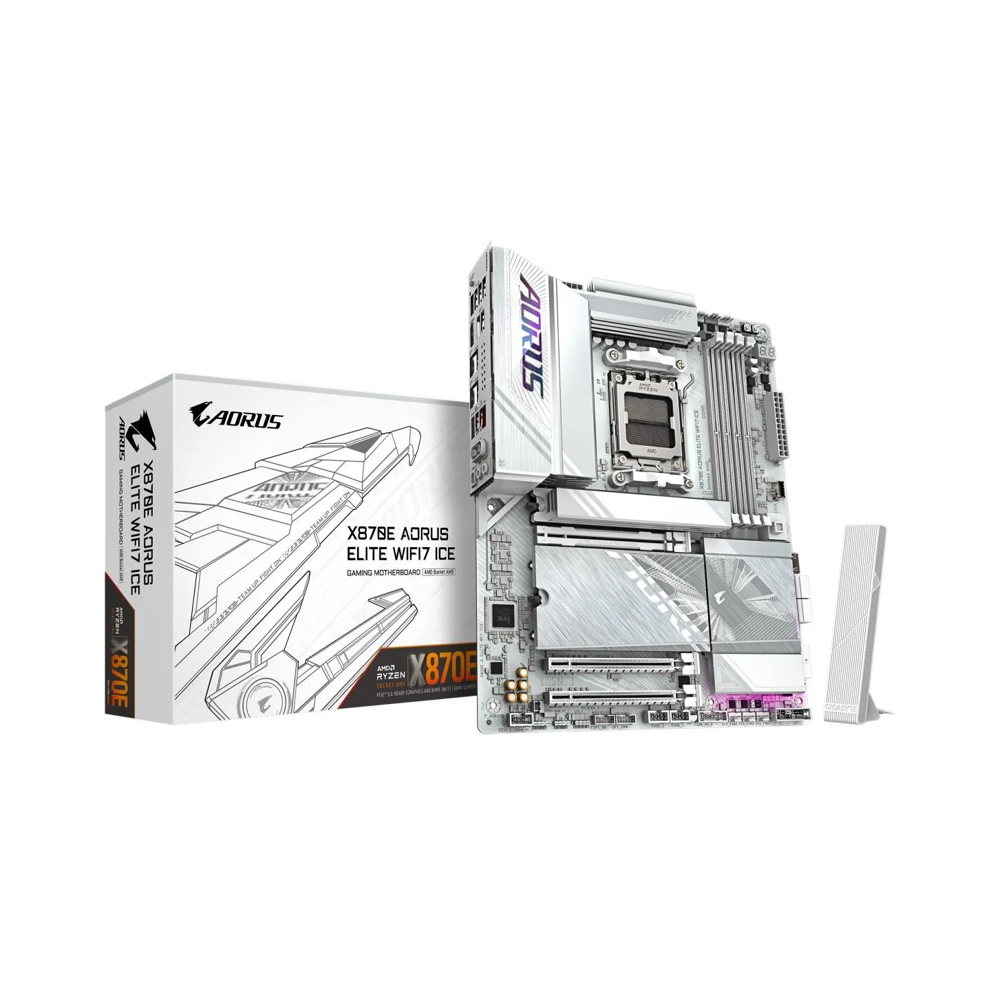 Gigabyte X870E AORUS ELITE WIFI7 ICE | Processor family AMD | Processor socket AM5 | DDR5 | Supported hard disk drive interfaces
