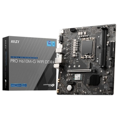MSI PRO H610M-G WIFI DDR4 | Processor family Intel | Processor socket LGA1700 | DDR4 | Supported hard disk drive interfaces SATA