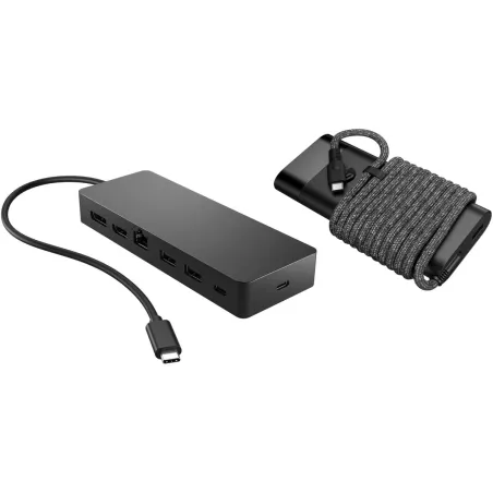 HP Universal USB-C Multiport Hub with 65W Power Adapter Notebook Charger - 2x USB-A, 2x USB-C(65W/Data), DisplayPort/HDMI, RJ-45