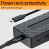 HP Universal USB-C Multiport Hub with 65W Power Adapter Notebook Charger - 2x USB-A, 2x USB-C(65W/Data), DisplayPort/HDMI, RJ-45