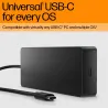 HP Universal USB-C Multiport Hub with 65W Power Adapter Notebook Charger - 2x USB-A, 2x USB-C(65W/Data), DisplayPort/HDMI, RJ-45