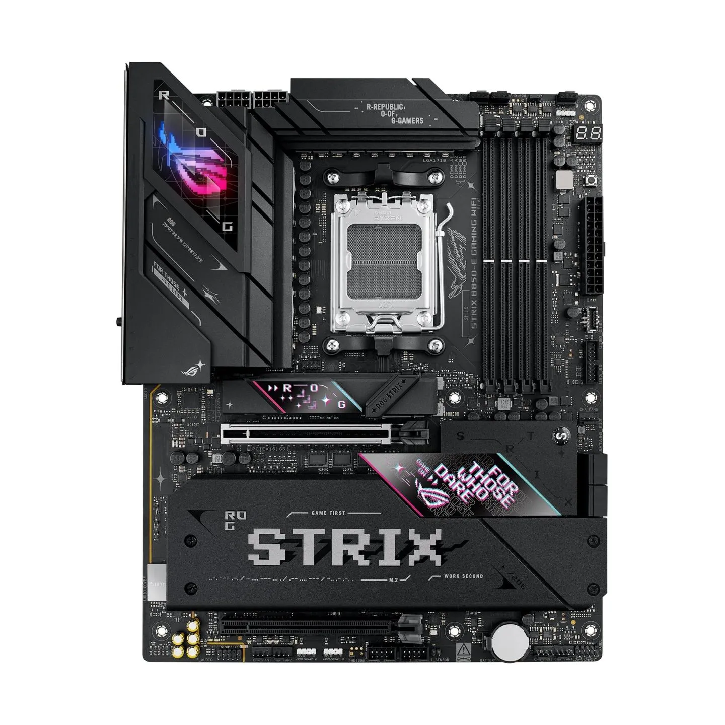 Asus ROG STRIX B850-E GAMING WIFI | Processor family AMD | Processor socket AM5 | DDR5 | Supported hard disk drive interfaces SA
