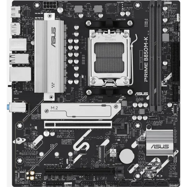 Asus PRIME B850M-K | Processor family AMD | Processor socket AM5 | DDR5 | Supported hard disk drive interfaces SATA, M.2 | Numbe