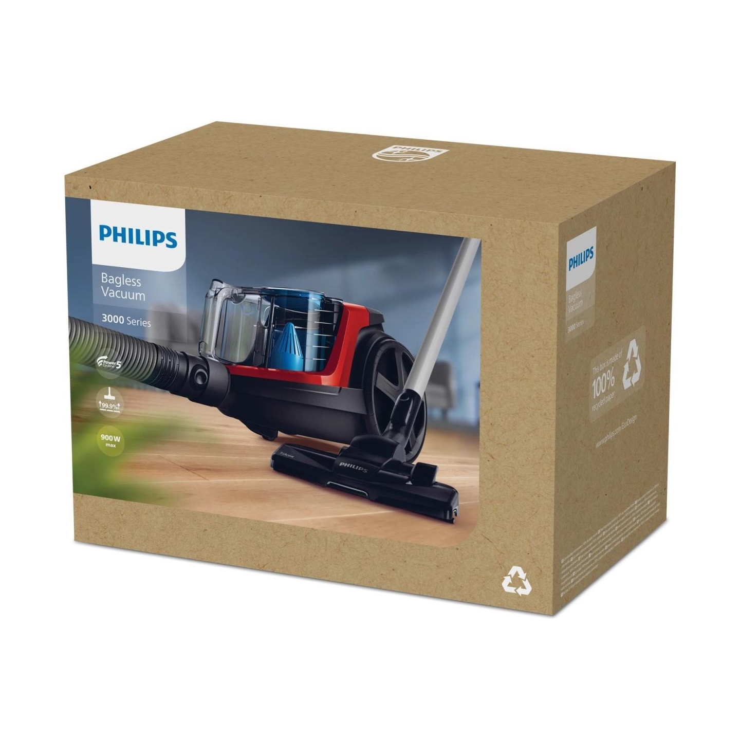 Philips PowerPro Compact Bagless vacuum cleaner FC9330/09 TriActive nozzle Allergy filter with PowerCyclone 5 Technology / FC933