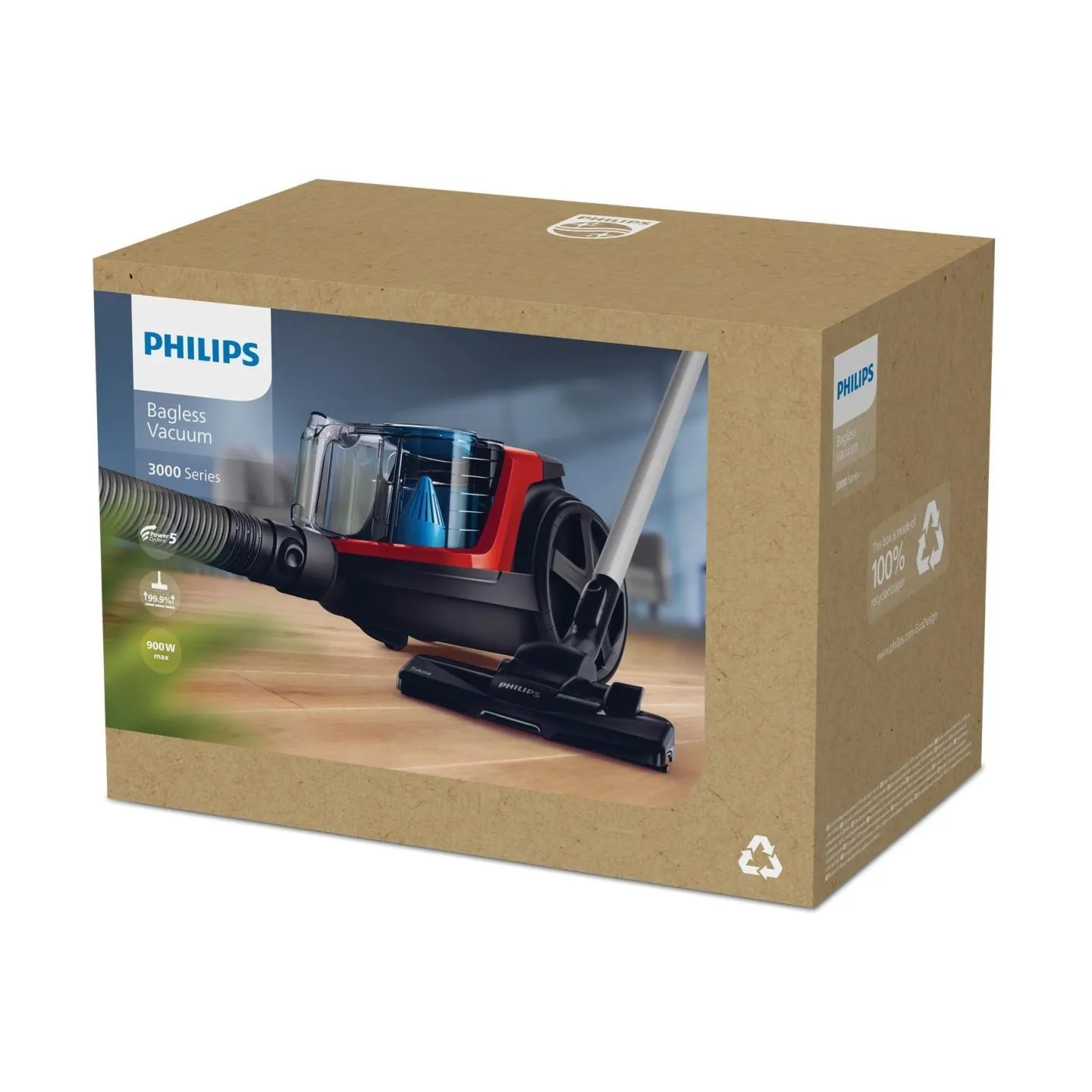 Philips PowerPro Compact Bagless vacuum cleaner FC9330/09 TriActive nozzle Allergy filter with PowerCyclone 5 Technology / FC933