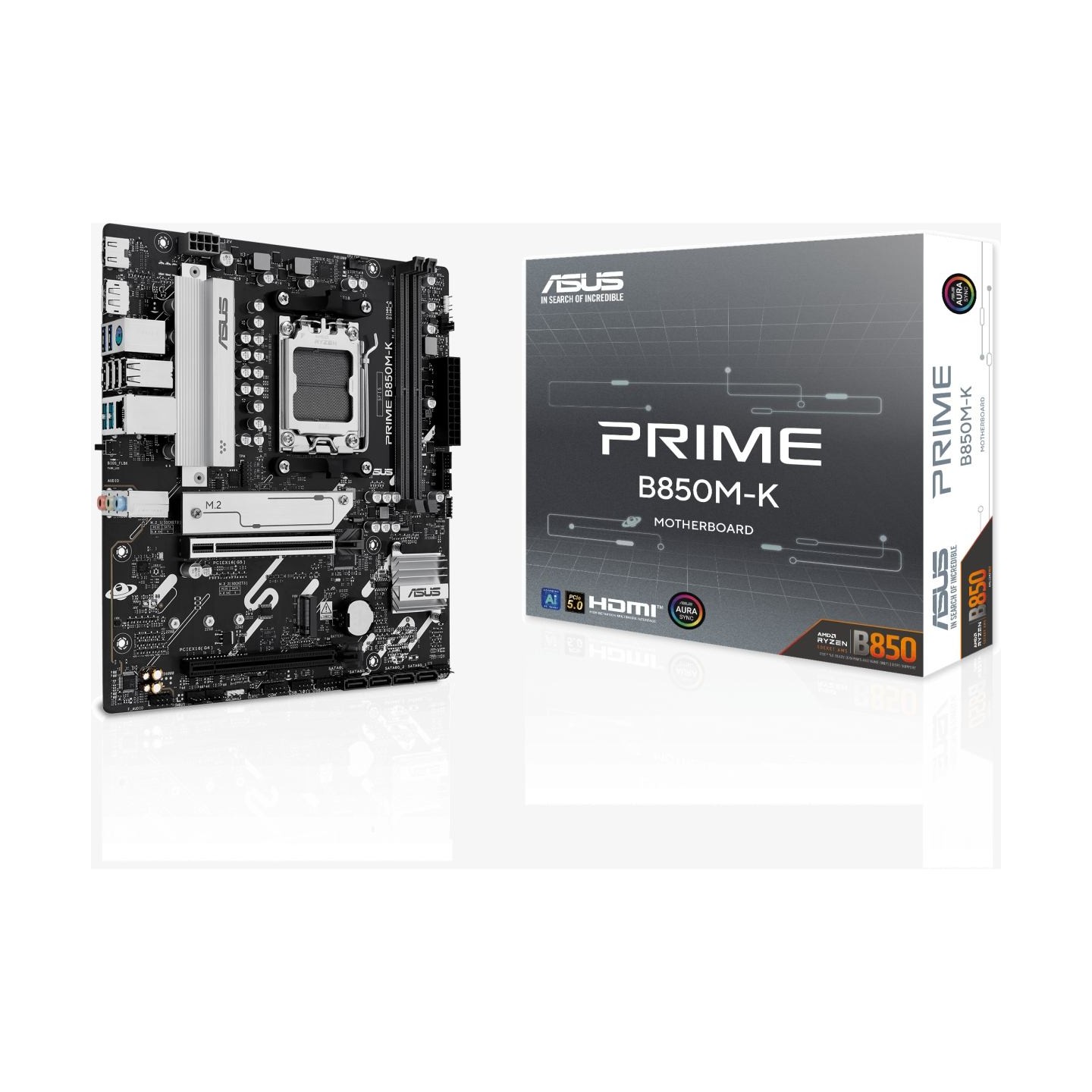 Asus PRIME B850M-K | Processor family AMD | Processor socket AM5 | DDR5 | Supported hard disk drive interfaces SATA, M.2 | Numbe