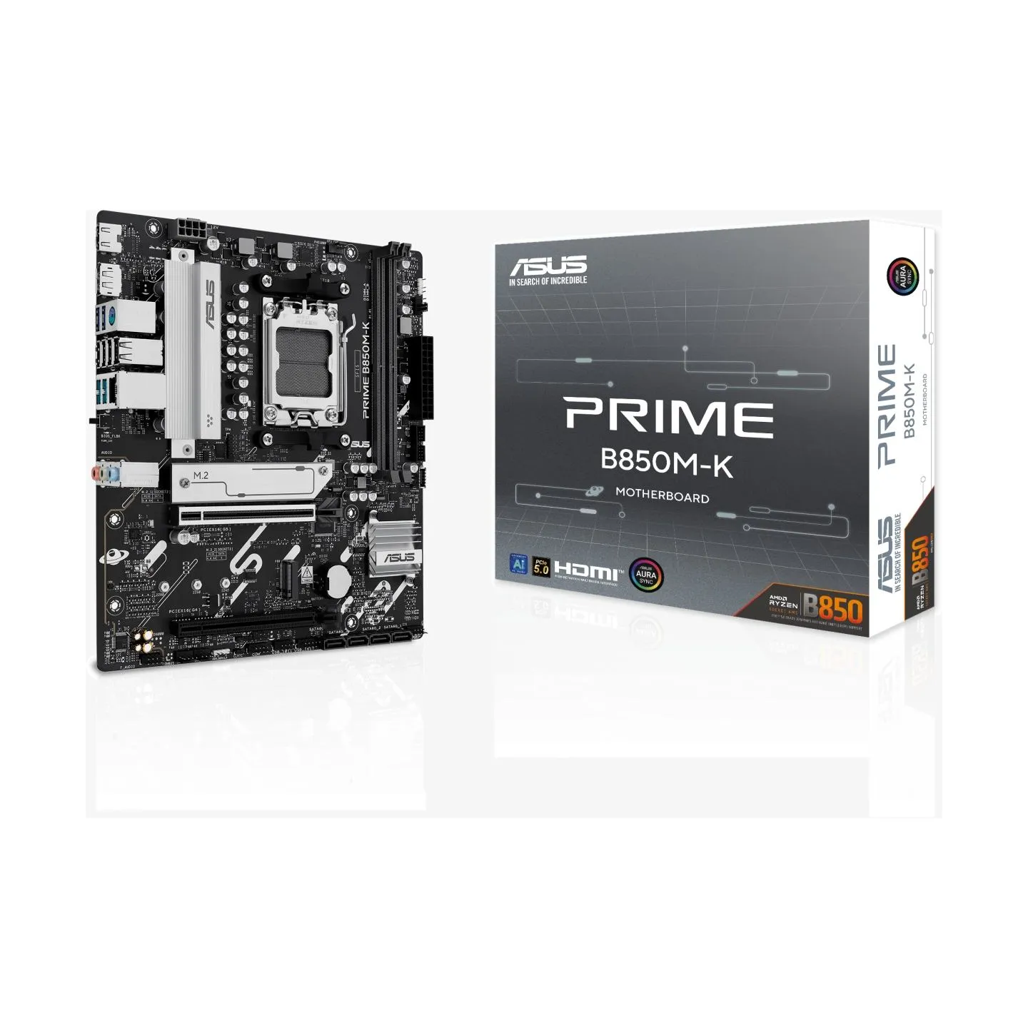 Asus PRIME B850M-K | Processor family AMD | Processor socket AM5 | DDR5 | Supported hard disk drive interfaces SATA, M.2 | Numbe
