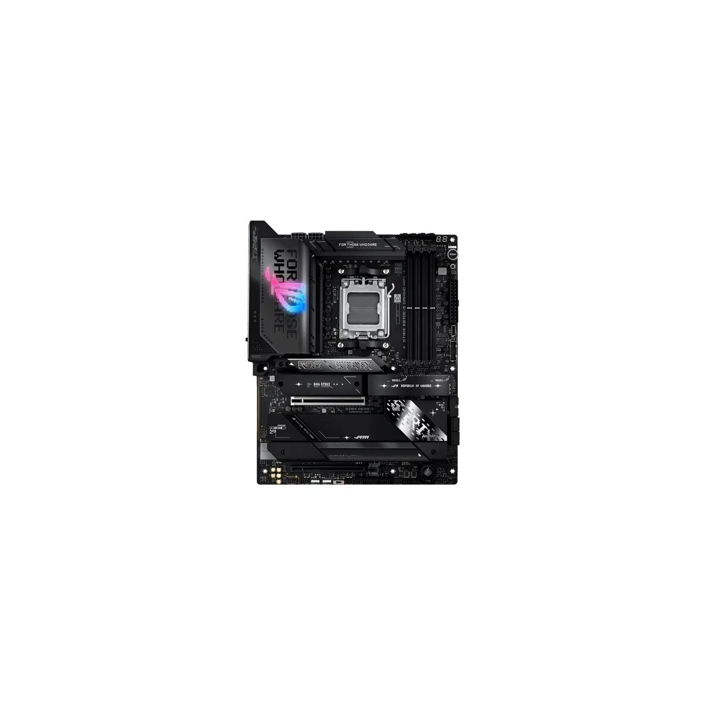 Asus ROG STRIX X870E-E GAMING WIFI | Processor family AMD | Processor socket AM5 | DDR5 | Supported hard disk drive interfaces S