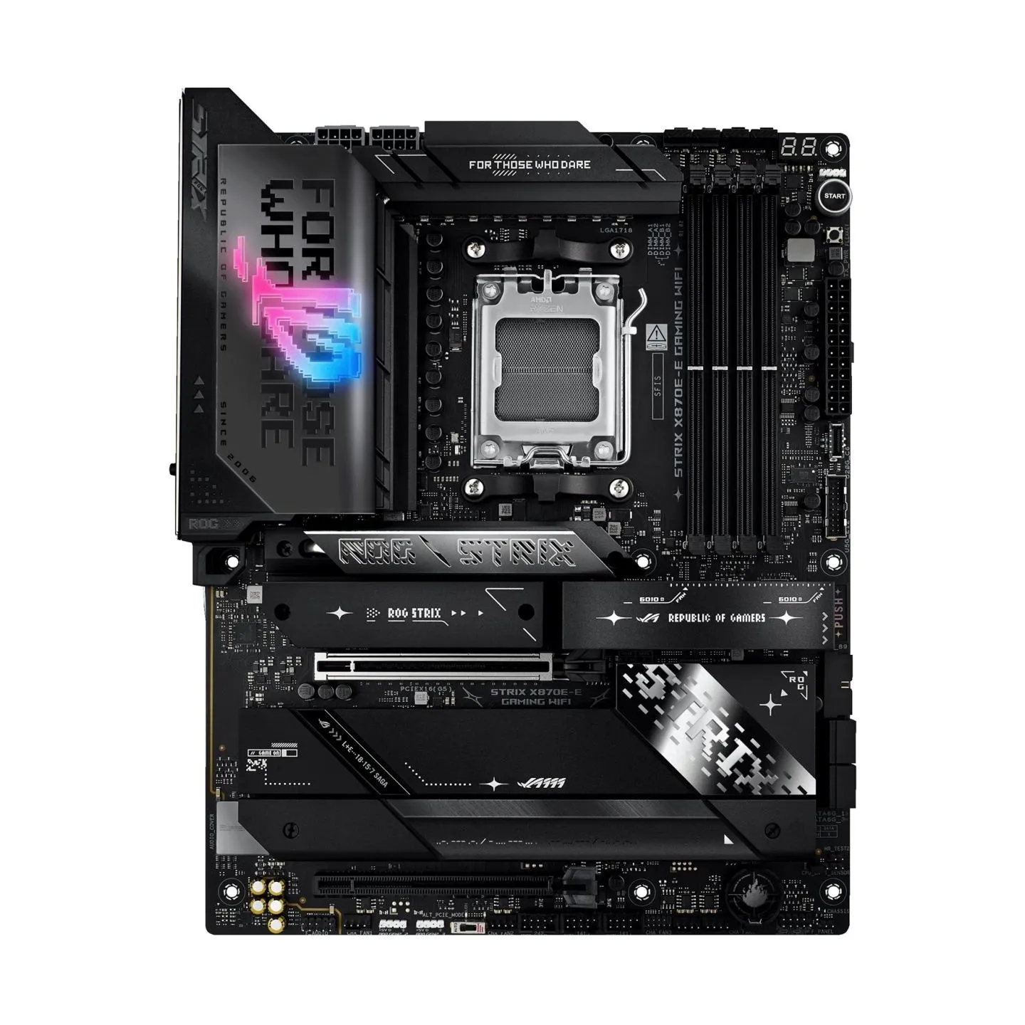 Asus ROG STRIX X870E-E GAMING WIFI | Processor family AMD | Processor socket AM5 | DDR5 | Supported hard disk drive interfaces S