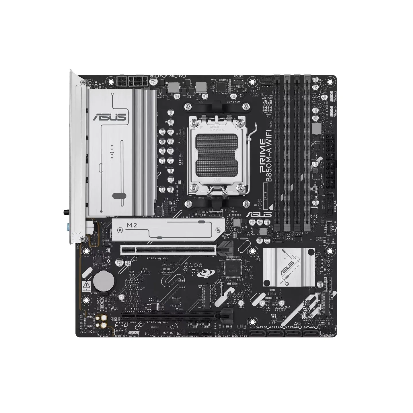 Asus PRIME B850M-A WIFI | Processor family AMD | Processor socket AM5 | DDR5 | Supported hard disk drive interfaces SATA, M.2 | 