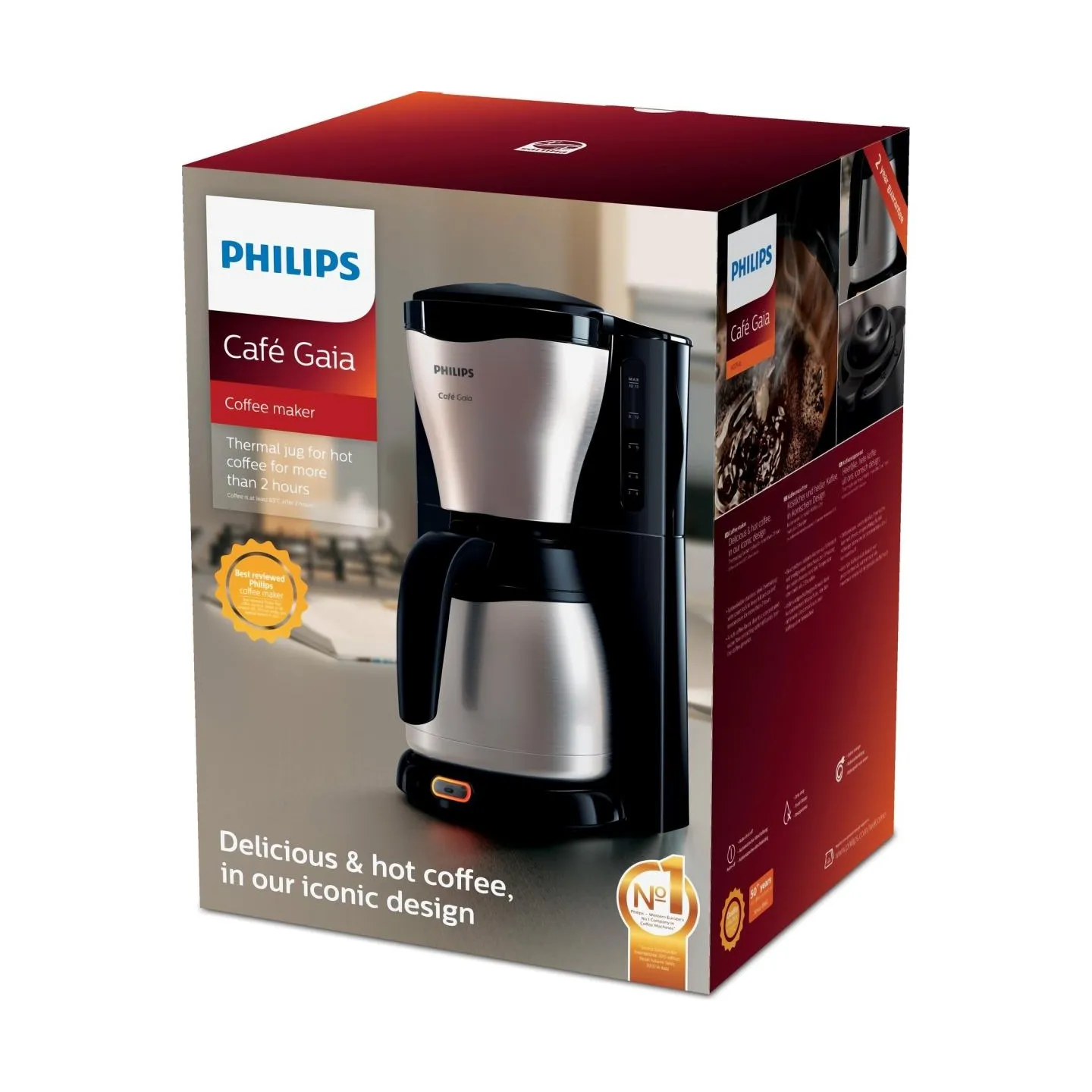 Philips | Coffee Maker | HD7546/20 | Drip | 1000 W | Black/Metal