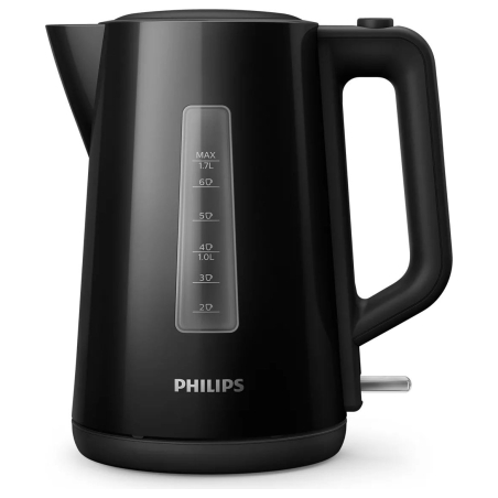 Philips Kettle HD9318/20 2200W 1.7l Orbit plastic kettle, spring lid, pilot light, black / HD9318/20