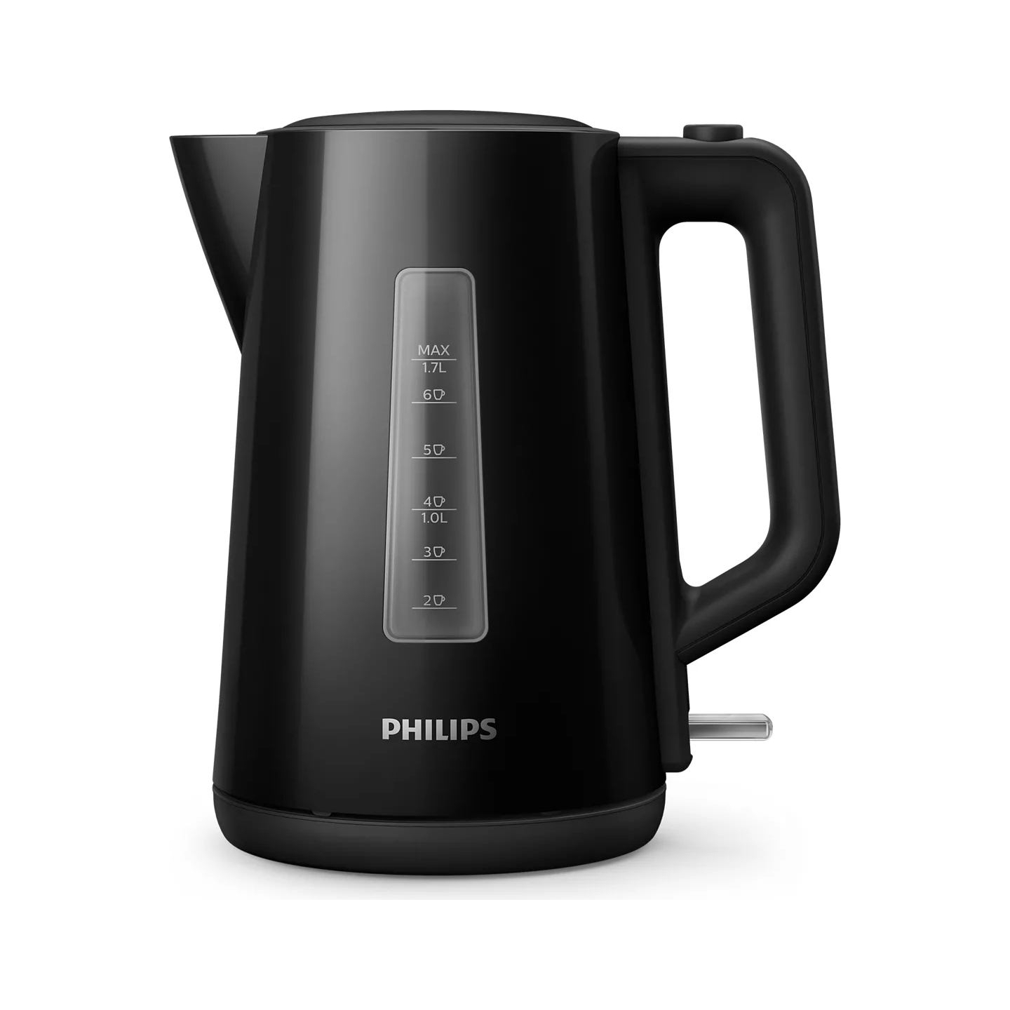 Philips Kettle HD9318/20 2200W 1.7l Orbit plastic kettle, spring lid, pilot light, black / HD9318/20
