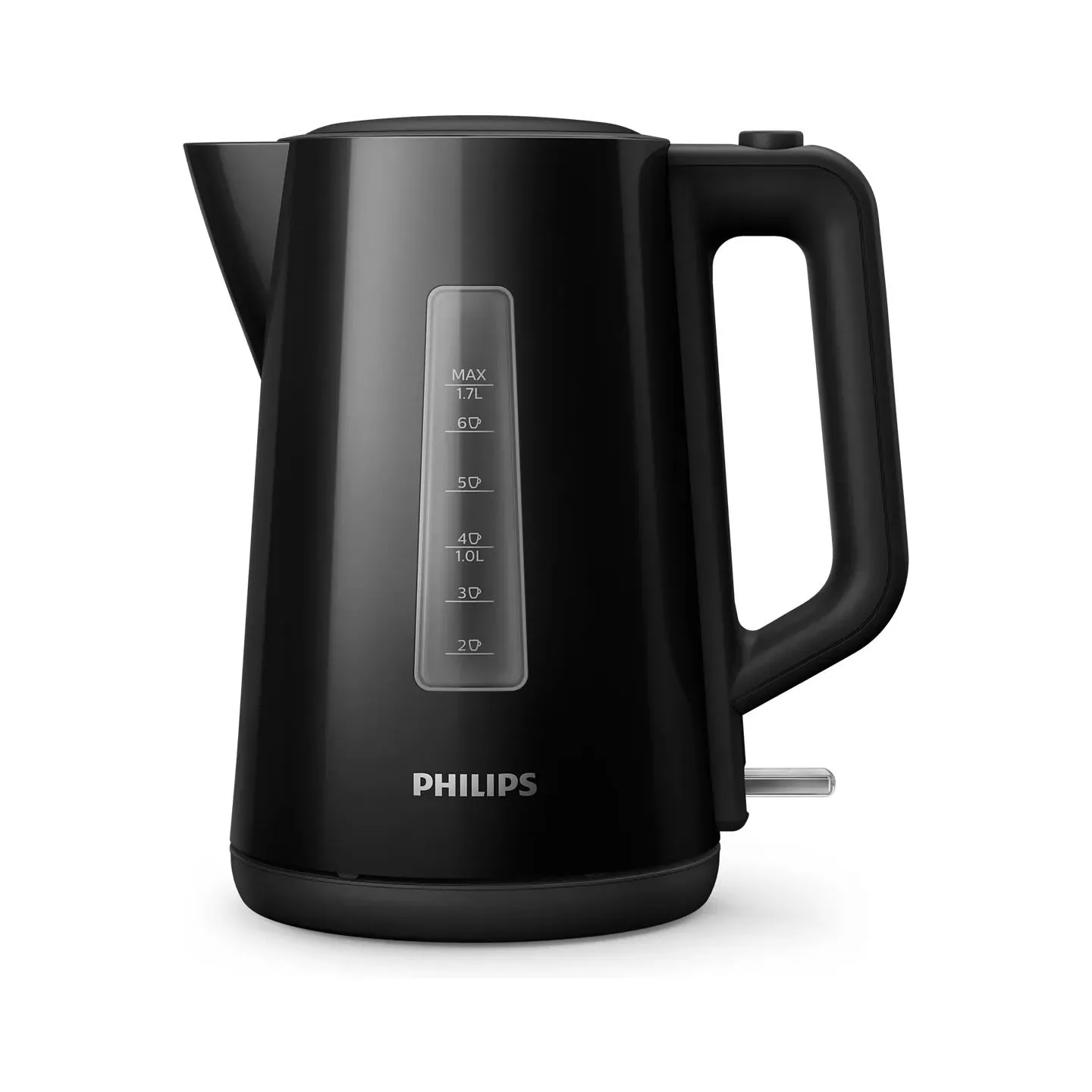 Philips Kettle HD9318/20 2200W 1.7l Orbit plastic kettle, spring lid, pilot light, black / HD9318/20