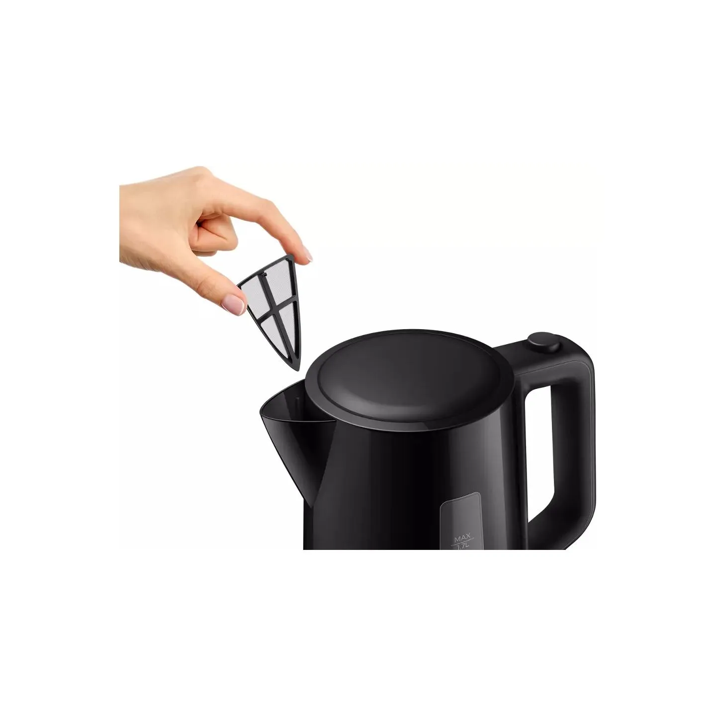 Philips Kettle HD9318/20 2200W 1.7l Orbit plastic kettle, spring lid, pilot light, black / HD9318/20
