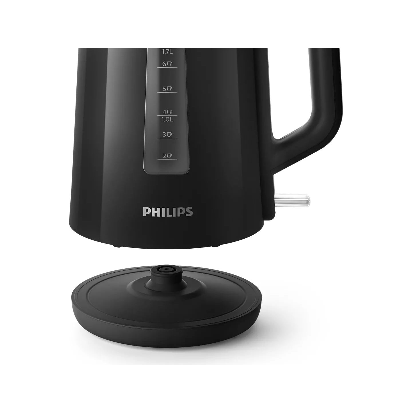 Philips Kettle HD9318/20 2200W 1.7l Orbit plastic kettle, spring lid, pilot light, black / HD9318/20