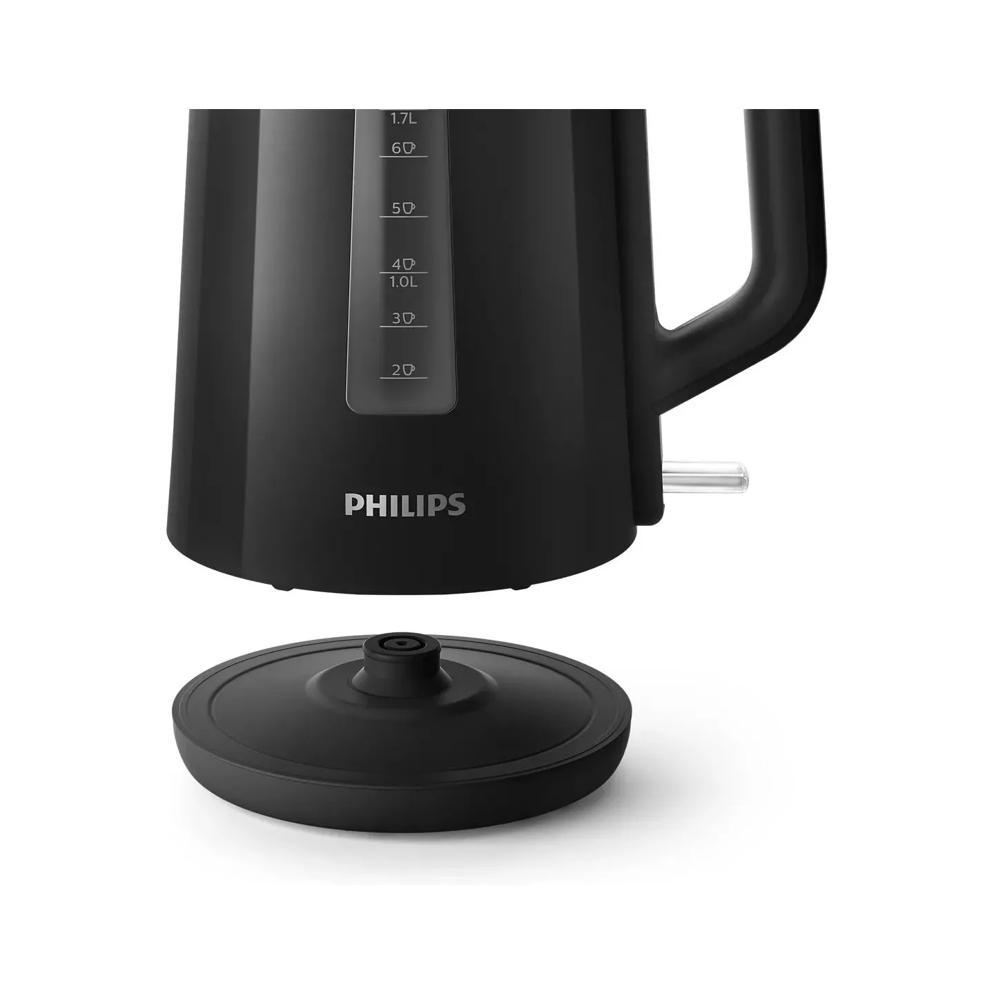 Philips Kettle HD9318/20 2200W 1.7l Orbit plastic kettle, spring lid, pilot light, black / HD9318/20