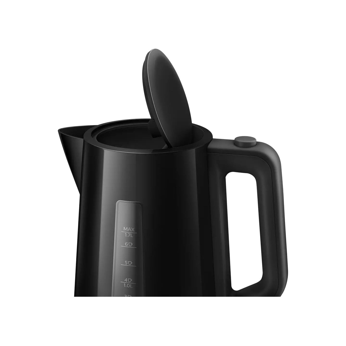 Philips Kettle HD9318/20 2200W 1.7l Orbit plastic kettle, spring lid, pilot light, black / HD9318/20